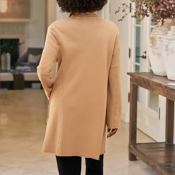FRANK & EILEEN Belfast Trench Sweatshirt Trench Coat in Camel Size Large - Picture 7 of 12